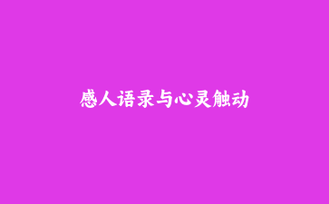 感人语录与心灵触动