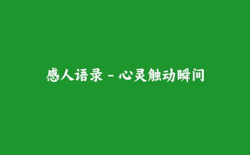 感人语录