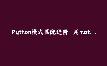 Python模式匹配进阶：用match-case重构复杂条件逻辑