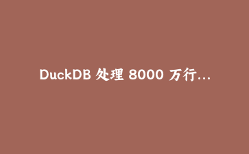 DuckDB 处理 8000 万行日志：从 6 小时到 11 分钟的真实迁移细节